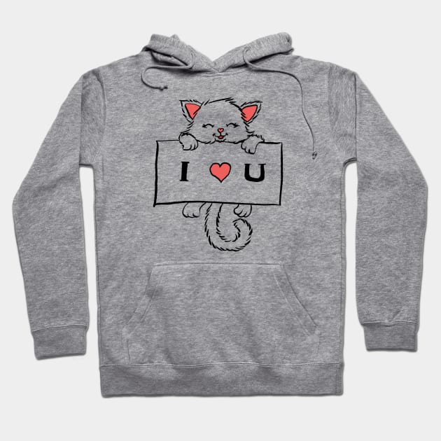 valentines kitten Hoodie by Artofokan